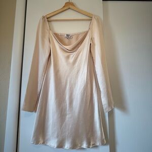 Princess Polly Cream Long Sleeve Dress